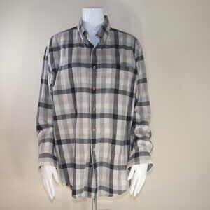 Viyella Plaid Flannel Shirt Wool Blend Lightweight Vintage Made in USA Medium